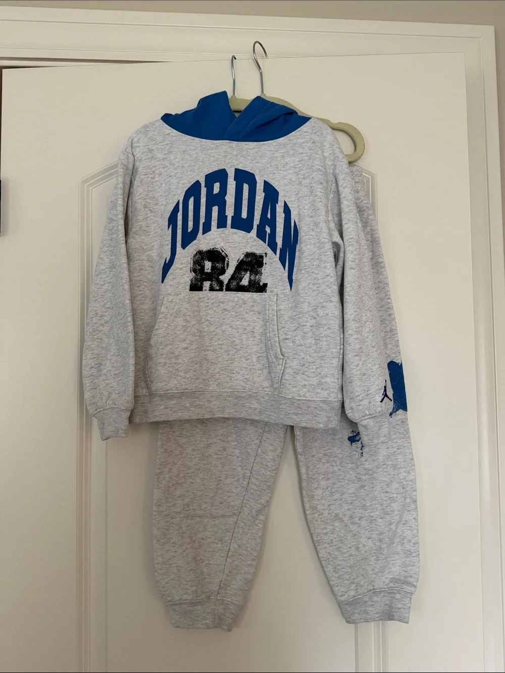 Jordan | (6) Kids' Gray & Blue Sweatshirt and Joggers Set